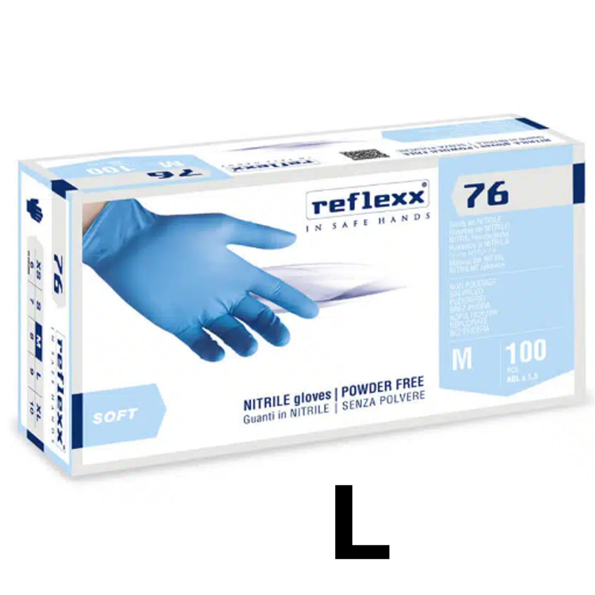 Reflexx R76 Guanti nitrile senza polvere 100pz