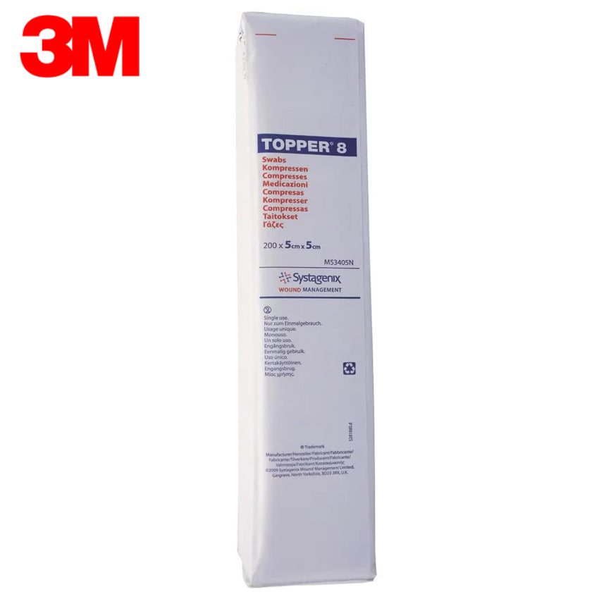 3M Topper Garze in Tessuto Non Tessuto sterile – 5x5 cm (200 pezzi)