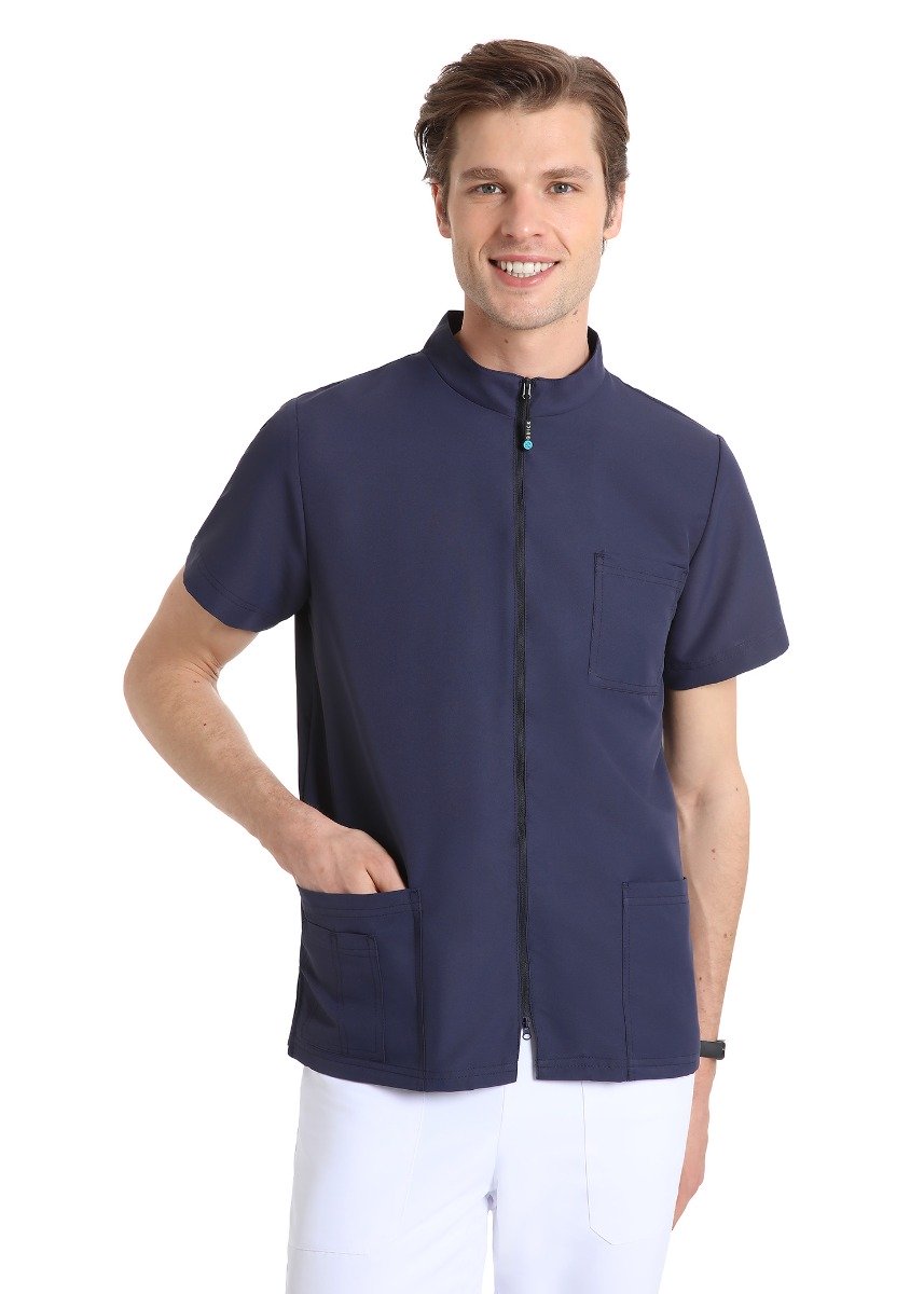Casacca manica corta Unisex Regular Fit con cerniera quick