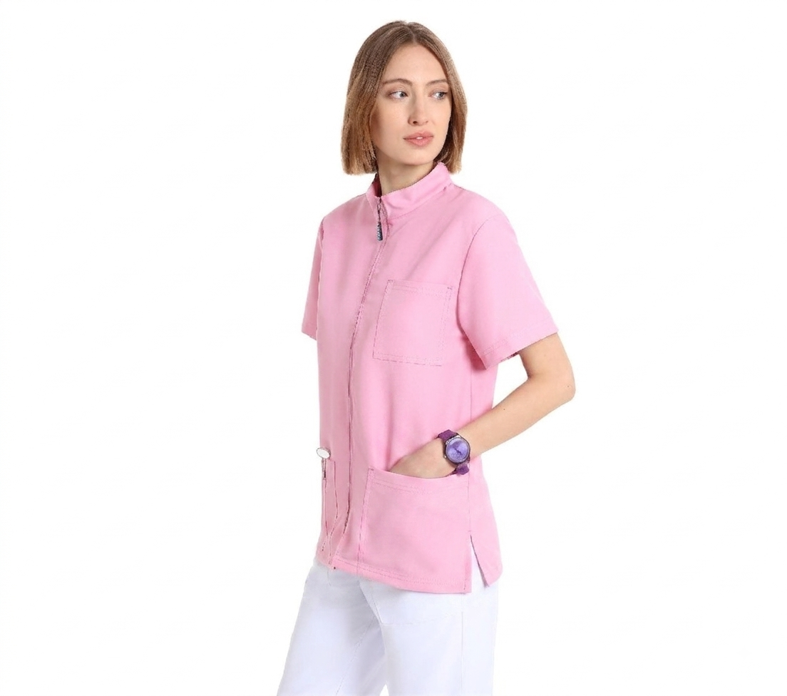 Casacca manica corta Unisex Regular Fit con cerniera quick