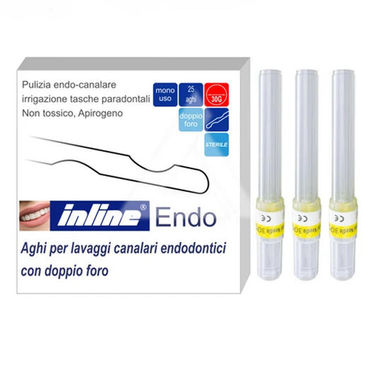 Inline aghi per lavaggi canalari con doppio foro 25pcs 0.30 mm x 25 mm