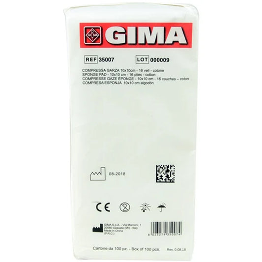 Garza cotone confezione 10x10 da 100 pz Gima