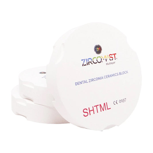 Dischi in zirconia "Zircomast" della marca Sanatech. 98x16 mm colore D3